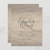Rustic Wood look Typography Budget Wedding (Voorkant / Achterkant)