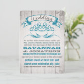 Rustic Wood Love bird Wedding Invitation Kaart (Staand voorkant)
