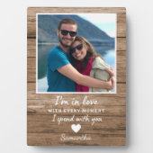 Rustic Wood Love Quote Couple Photo Jubileum Fotoplaat (voorkant)