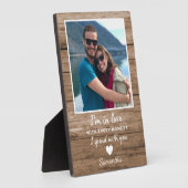Rustic Wood Love Quote Couple Photo Jubileum Fotoplaat (Zijkant)