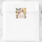 Rustic Wood Love Trees Business Vierkante Sticker (Tas)