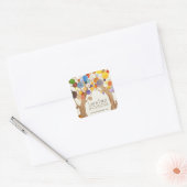 Rustic Wood Love Trees Business Vierkante Sticker (Envelop)