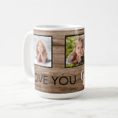Rustic Wood Love You Drie foto's Koffiemok (Voorkant links)