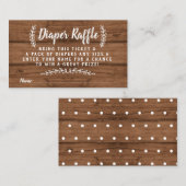 Rustic Wood Luier Raffle Ticket Informatiekaartje (Voorkant / Achterkant)
