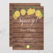 Rustic Wood Main Squeeze Lemon Vrijgezellenfeest Kaart (Voorkant / Achterkant)