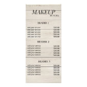 Rustic Wood Make-up Artist Prijs Lijst Sjabloon Reclamekaart (Voorkant)