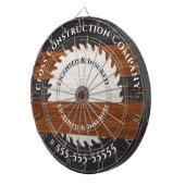 Rustic Wood Marketing Construction Carpenter Dartbord (Voorkant Rechts)