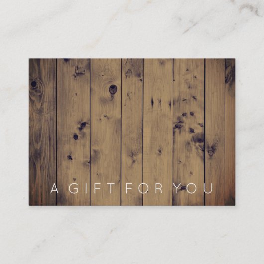 Rustic Wood | Masculine-cadeaubon voor mannen Kortingskaartje (Voorkant)