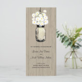 Rustic Wood Mason Jar and Daisies-programma Programmakaart (Staand voorkant)