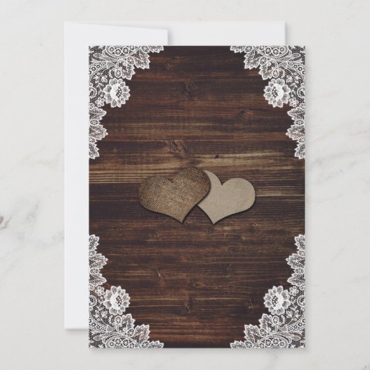 Rustic Wood Mason Jar Baby's Breath Wedding Kaart (Achterkant)
