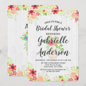 Rustic Wood & Mason Jar Bridal Shower Invitation Kaart (Voorkant / Achterkant)