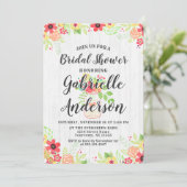 Rustic Wood & Mason Jar Bridal Shower Invitation Kaart (Staand voorkant)