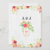 Rustic Wood & Mason Jar Bridal Shower Invitation Kaart (Achterkant)