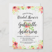 Rustic Wood & Mason Jar Bridal Shower Invitation Kaart (Voorkant)