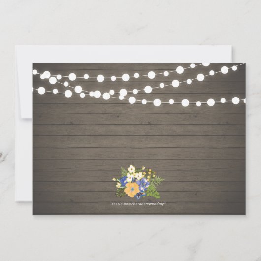 Rustic Wood & Mason Jar Bridal Shower Invitation Kaart (Achterkant)