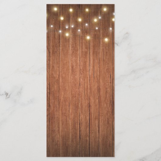 Rustic Wood Mason Jar Burgundy Floral Wedding Menu (Achterkant)