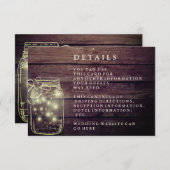 Rustic Wood Mason Jar Country Reception Informatiekaartje (Voorkant / Achterkant)