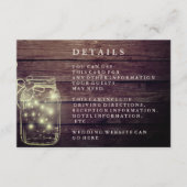 Rustic Wood Mason Jar Country Reception Informatiekaartje (Voorkant)