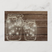Rustic Wood Mason Jar Country Reception Informatiekaartje (Achterkant)