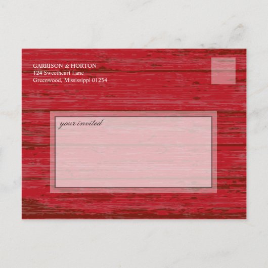 Rustic Wood Mason Jar en Lichten sparen de Datum Aankondigingskaart (Achterkant)