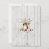 Rustic Wood Mason Jar Floral Wedding Invitation  Kaart (Achterkant)
