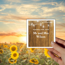 Rustic Wood Mason Jar Hanging Lights cocktail Servet