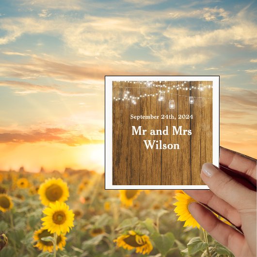 Rustic Wood Mason Jar Hanging Lights cocktail Servet