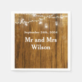 Rustic Wood Mason Jar Hanging Lights cocktail Servet (Voorkant)