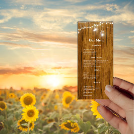 Rustic Wood Mason Jar Hanging Lights Menu