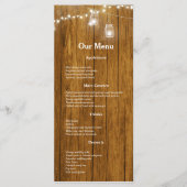 Rustic Wood Mason Jar Hanging Lights Menu (Voorkant)