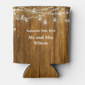 Rustic Wood Mason Jar Hanging Lights Wedding Blikjeskoeler (Voorkant)