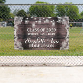 Rustic Wood Mason Jar Lights Afstuderen Spandoek (Insitu)