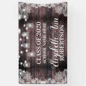 Rustic Wood Mason Jar Lights Afstuderen Spandoek (Verticaal)