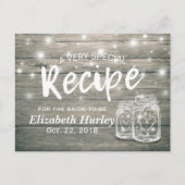 Rustic Wood Mason Jar Lights Vrijgezellenfeest Rec Uitnodiging Briefkaart (Voorkant)