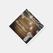 Rustic Wood Mason Jar Lights Vrijgezellenfeest ser Servet (Hoek)