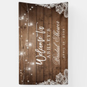 Rustic Wood Mason Jar Lights Vrijgezellenfeest Spandoek (Verticaal)