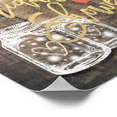 Rustic Wood Mason Jar Lights Vrijgezellenfeest Wel Poster (Hoek)