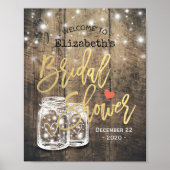 Rustic Wood Mason Jar Lights Vrijgezellenfeest Wel Poster (Voorkant)