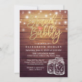 Rustic Wood Mason Jar String Light Brunch & Bubble Kaart (Voorkant)