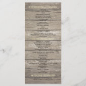 Rustic Wood Mason Jar String Light Wedding Program Programmakaart (Achterkant)