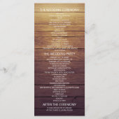 Rustic Wood Mason Jar String Light Wedding Program Programmakaart (Achterkant)