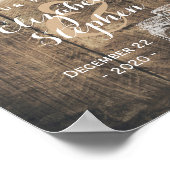 Rustic Wood Mason Jar String Light Weduwen Welkom Poster (Hoek)