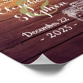 Rustic Wood Mason Jar String Light Weduwen Welkom Poster (Hoek)