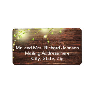 Rustic Wood Mason Jar String Lights Adres Etiket
