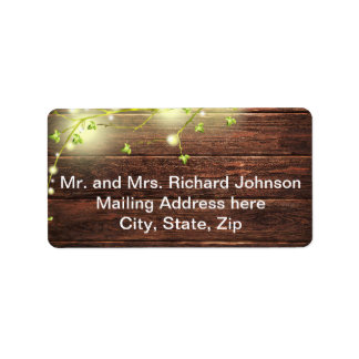 Rustic Wood Mason Jar String Lights Adres Etiket