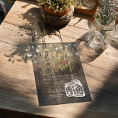 Rustic Wood Mason Jar String Lights Couple Shower Kaart