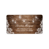 Rustic Wood Mason Jar String Lights Etiket (Voorkant)