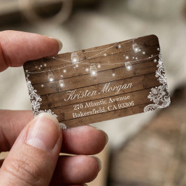 Rustic Wood Mason Jar String Lights Etiket