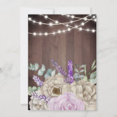 Rustic Wood Mason Jar String Lights Vrijgezellenfe Kaart (Achterkant)