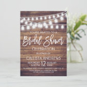 Rustic Wood Mason Jar String Lights Vrijgezellenfe Kaart (Staand voorkant)